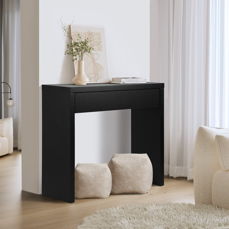 Console Table with Drawer Black/White