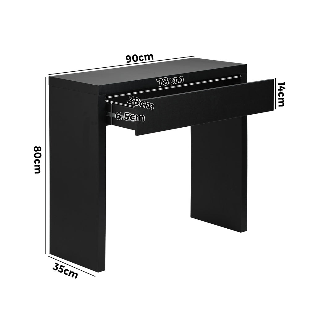 Console Table with Drawer Black/White