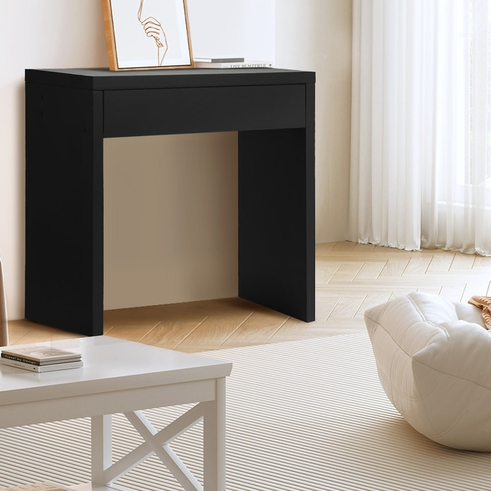 Console Table with Drawer Black/White