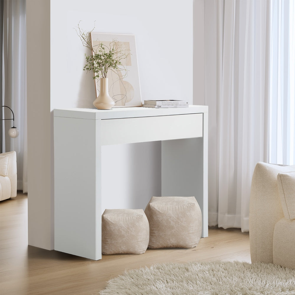 Console Table with Drawer Black/White