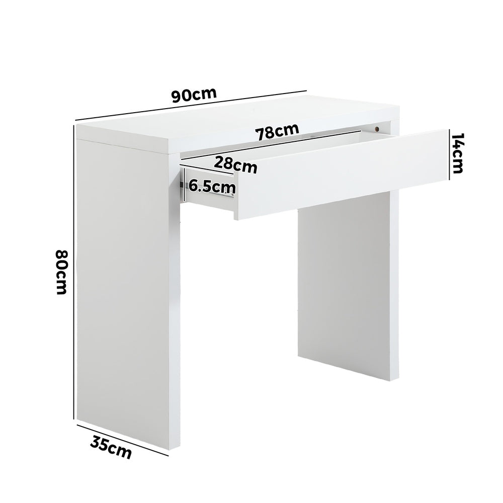 Console Table with Drawer Black/White