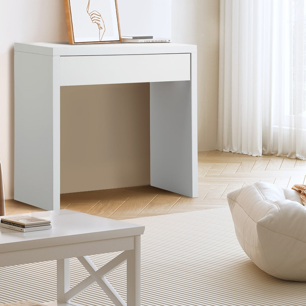 Console Table with Drawer Black/White