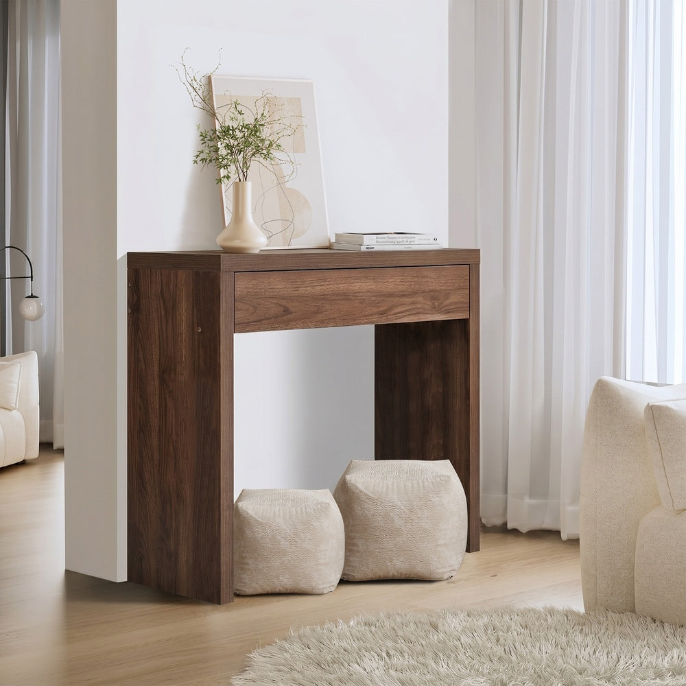 Walnut Console Table Drawer Entryway 90cm | Simpledeals