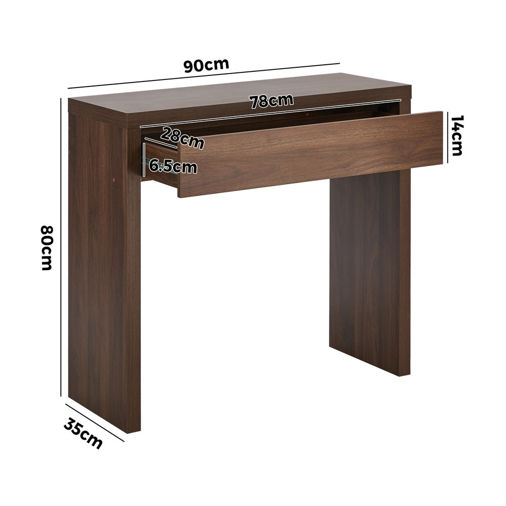 Walnut Console Table Drawer Entryway 90cm | Simpledeals