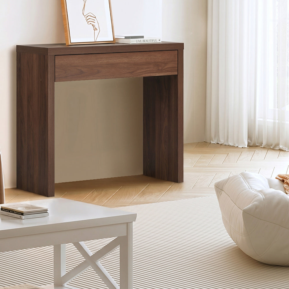 Walnut Console Table Drawer Entryway 90cm | Simpledeals