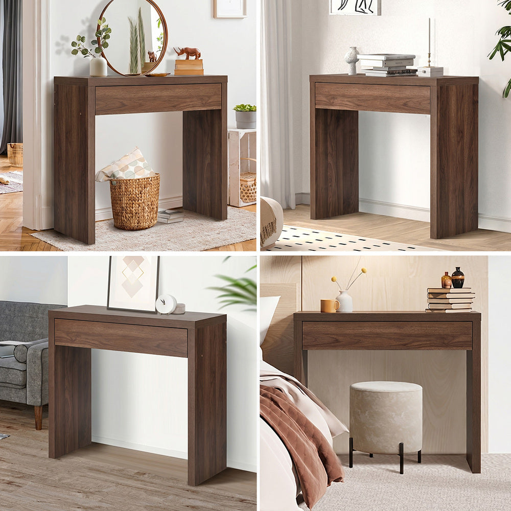 Walnut Console Table Drawer Entryway 90cm | Simpledeals