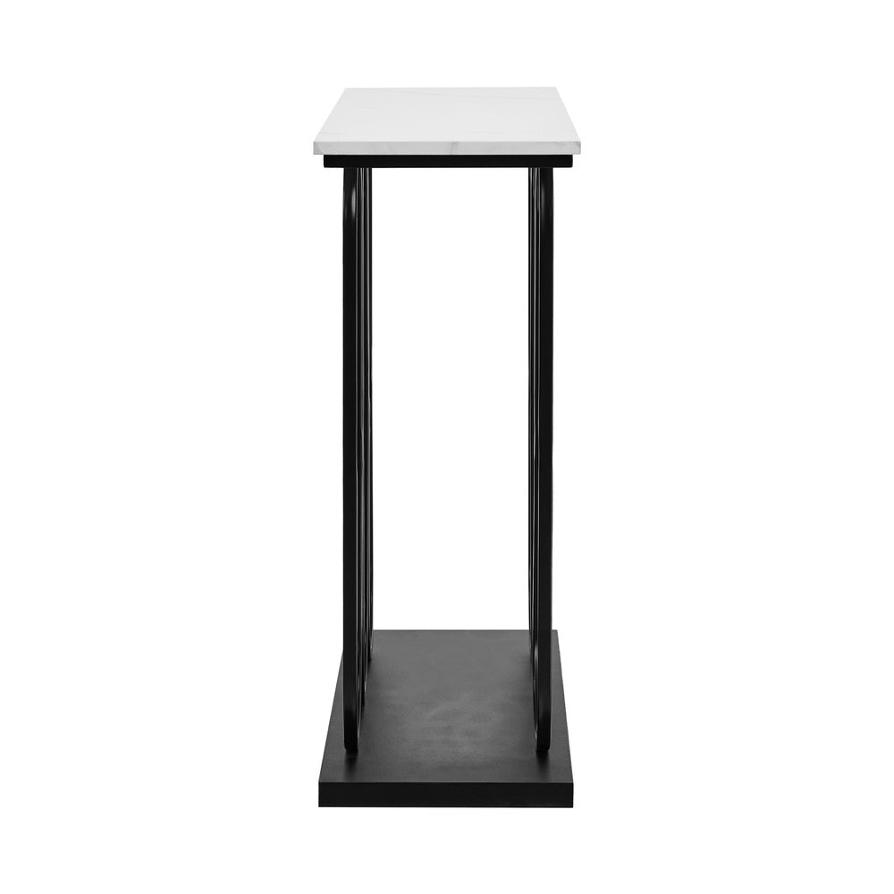 Console Table Faux Marble Effect Entry Hallway Display Black