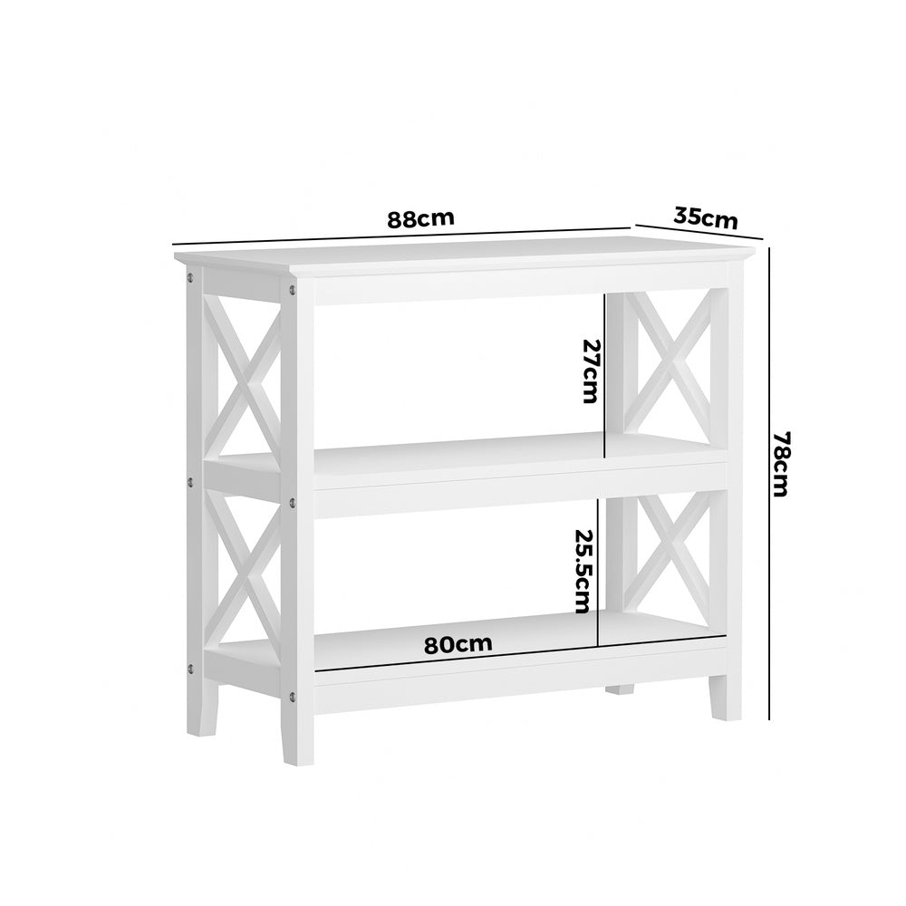 3-Tier Console Table X-Design Wooden White