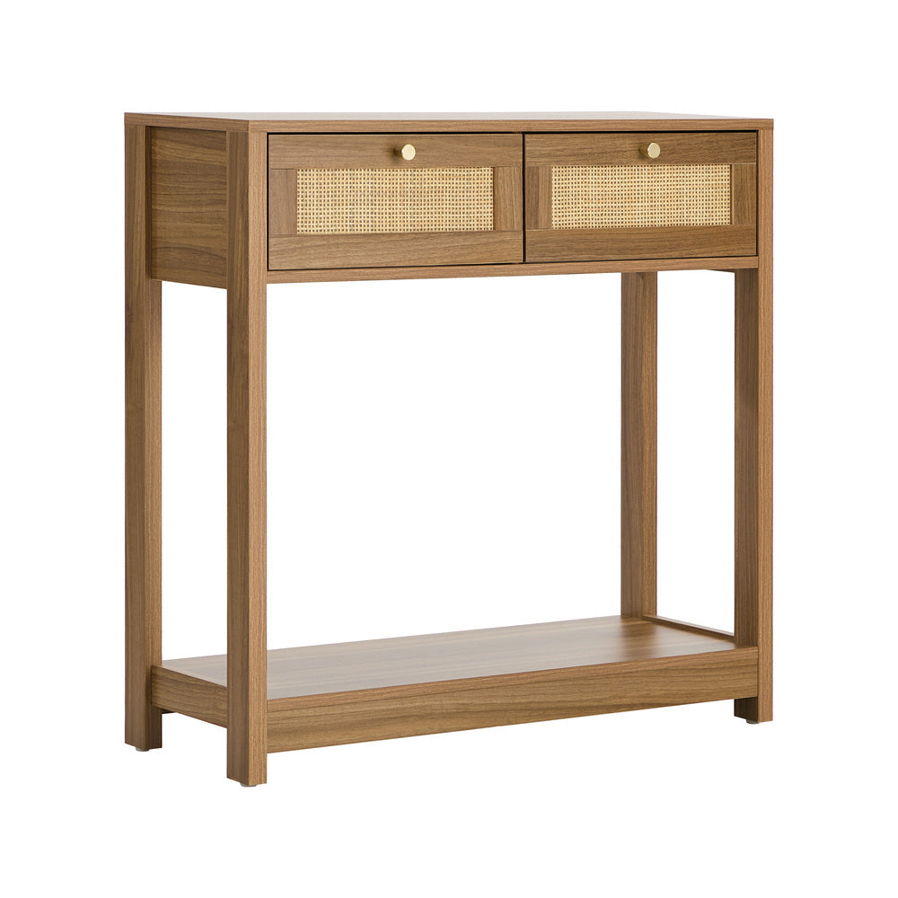 Console Table Oak 2 Drawer 80x30x80cm