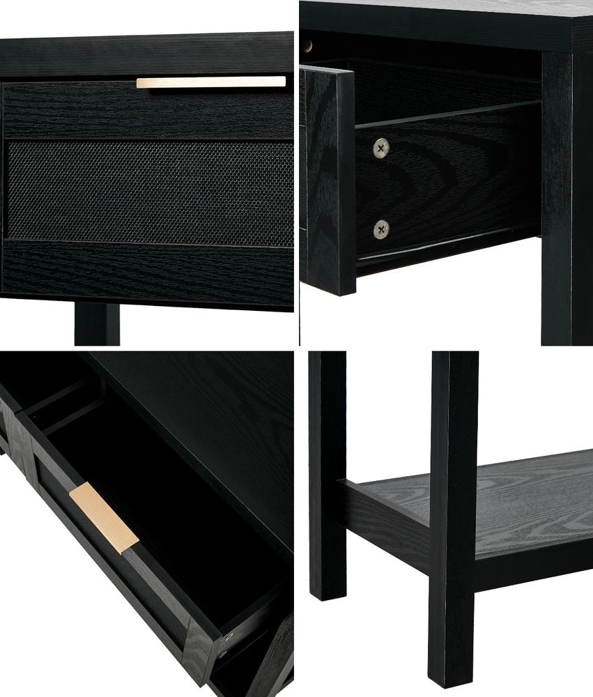 Console Table 2 Drawers Entry Table Hallway Display Black