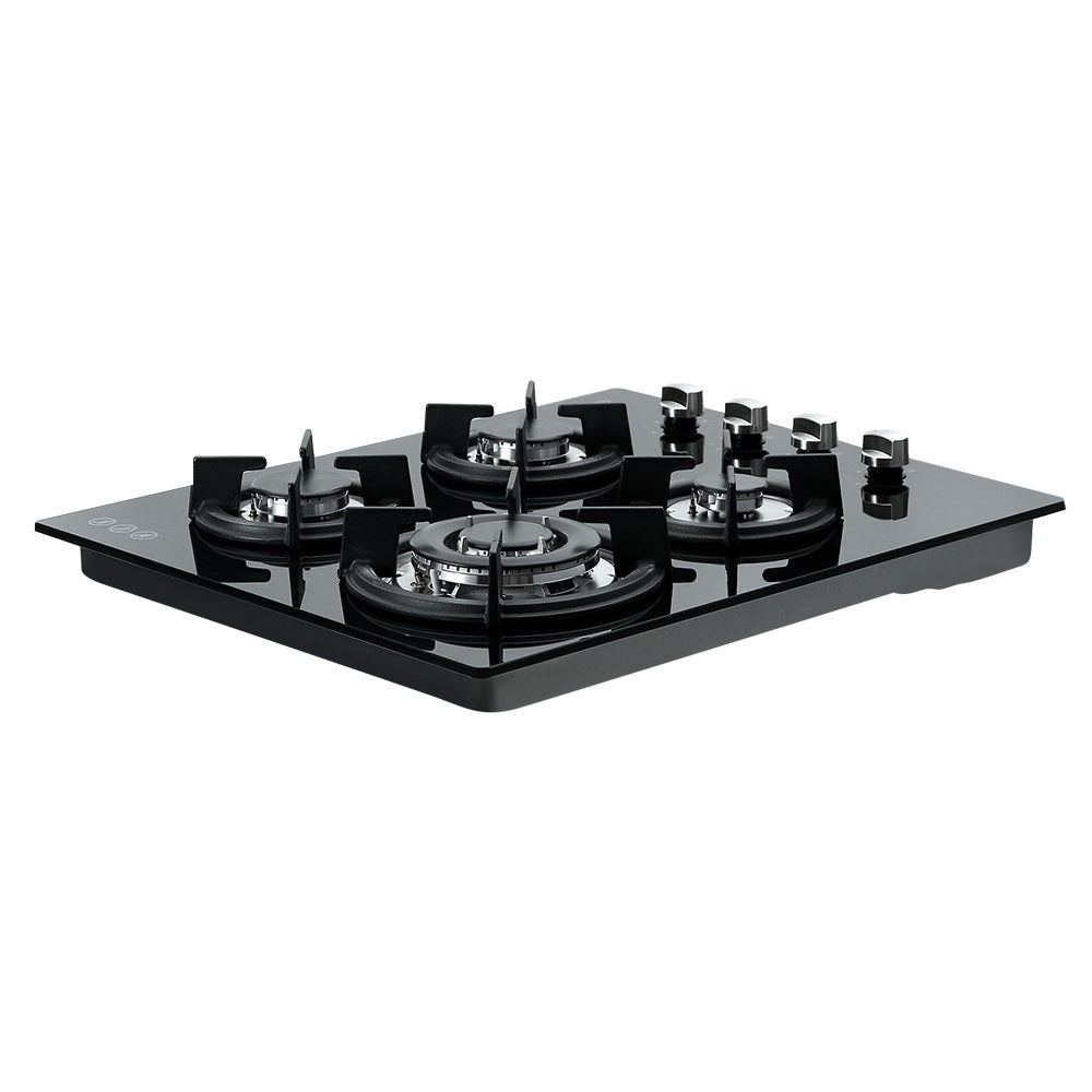 60cm Gas Cooktop Stove Hob Black Kitchen Appliance