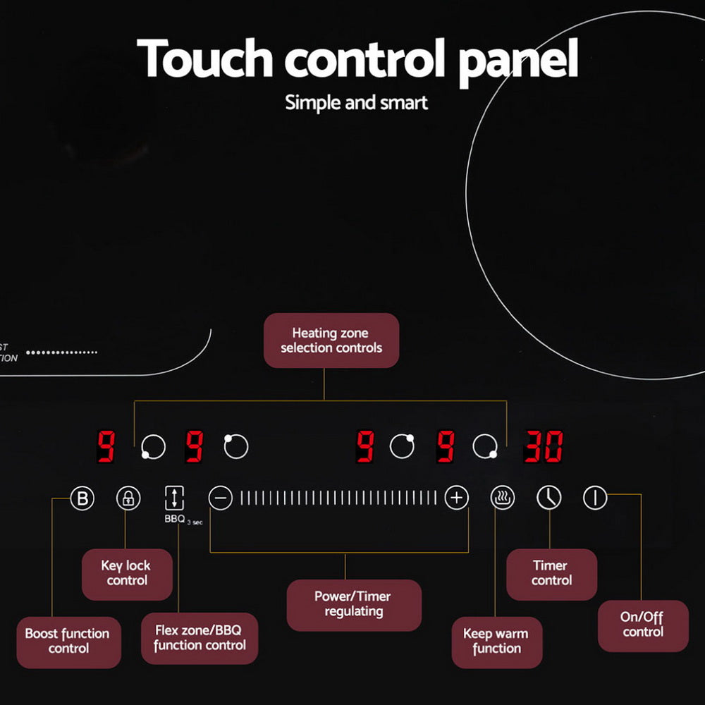60cm Electric Induction Cooker Built-In Kitchen Cooktop Appliance