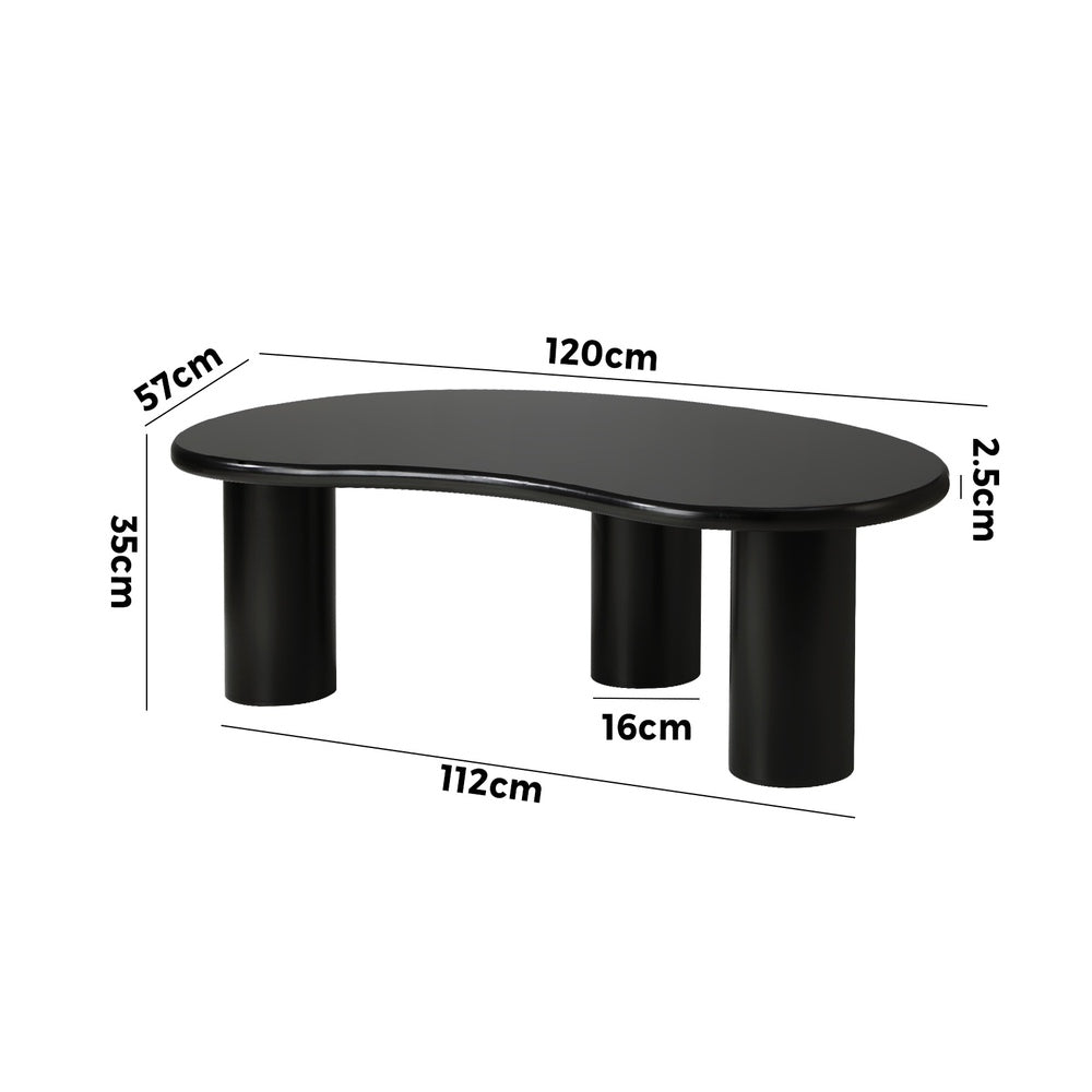 Coffee Table Cafe Desk Irregular Black
