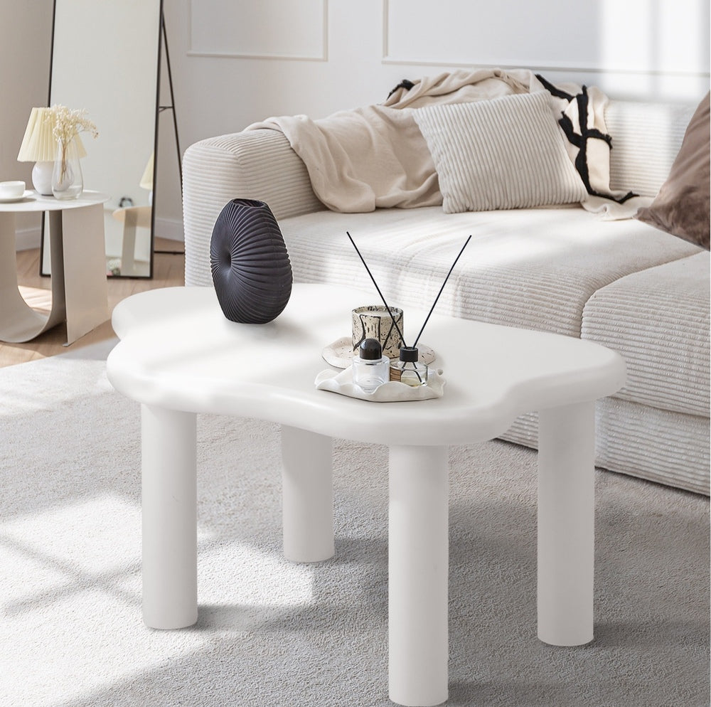 Coffee Table Side Tables Living Room White Irregular