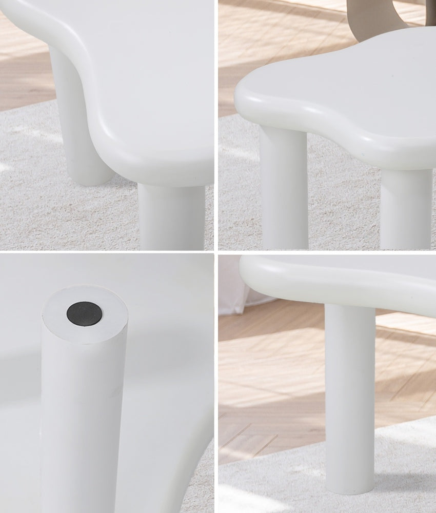Coffee Table Side Tables Living Room White Irregular