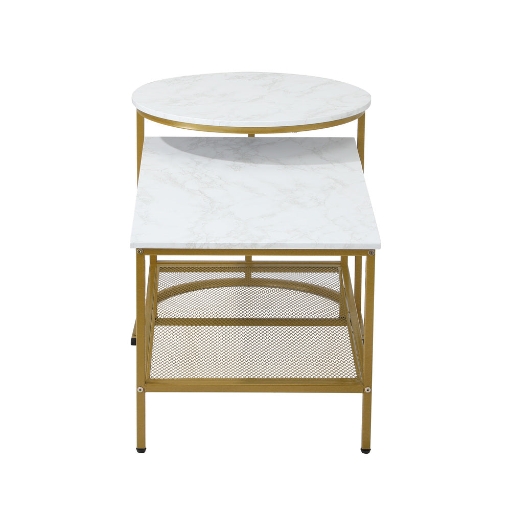 Nesting Coffee Table Set of 2 Detachable Marble Top
