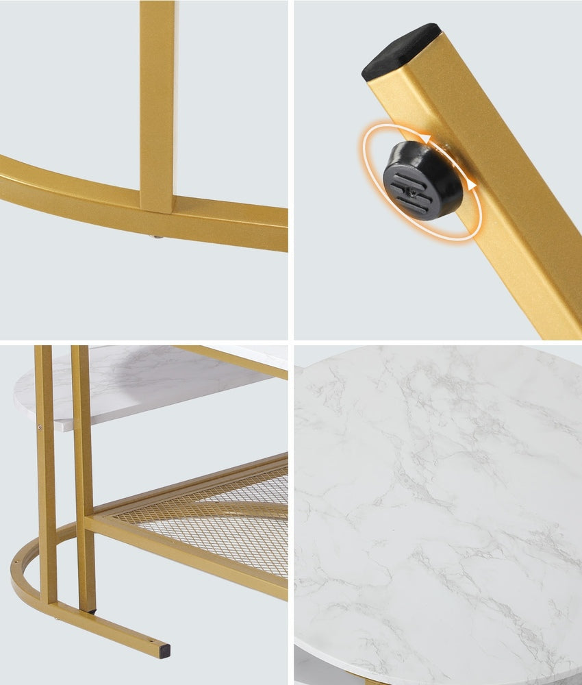 Nesting Coffee Table Set of 2 Detachable Marble Top