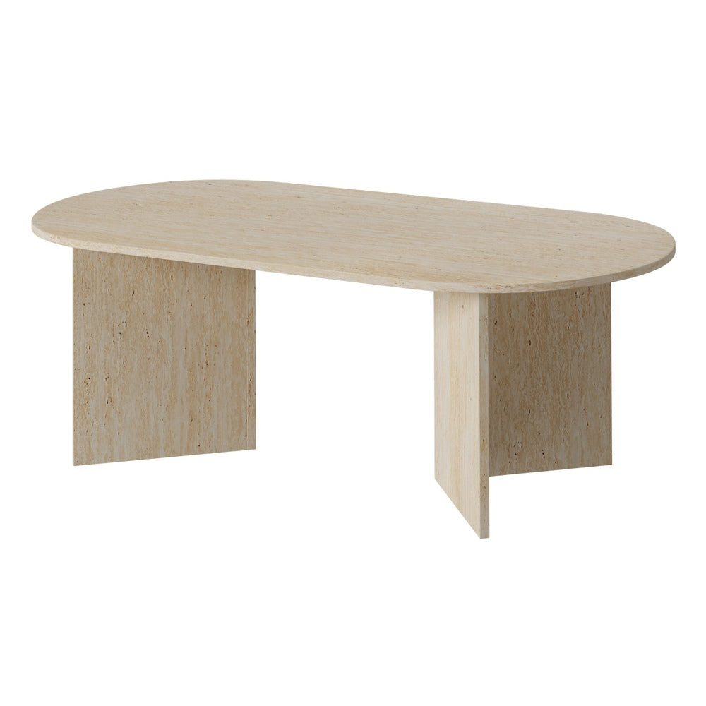 Oval Coffee Table Timber Beige 110cm | Simpledeals
