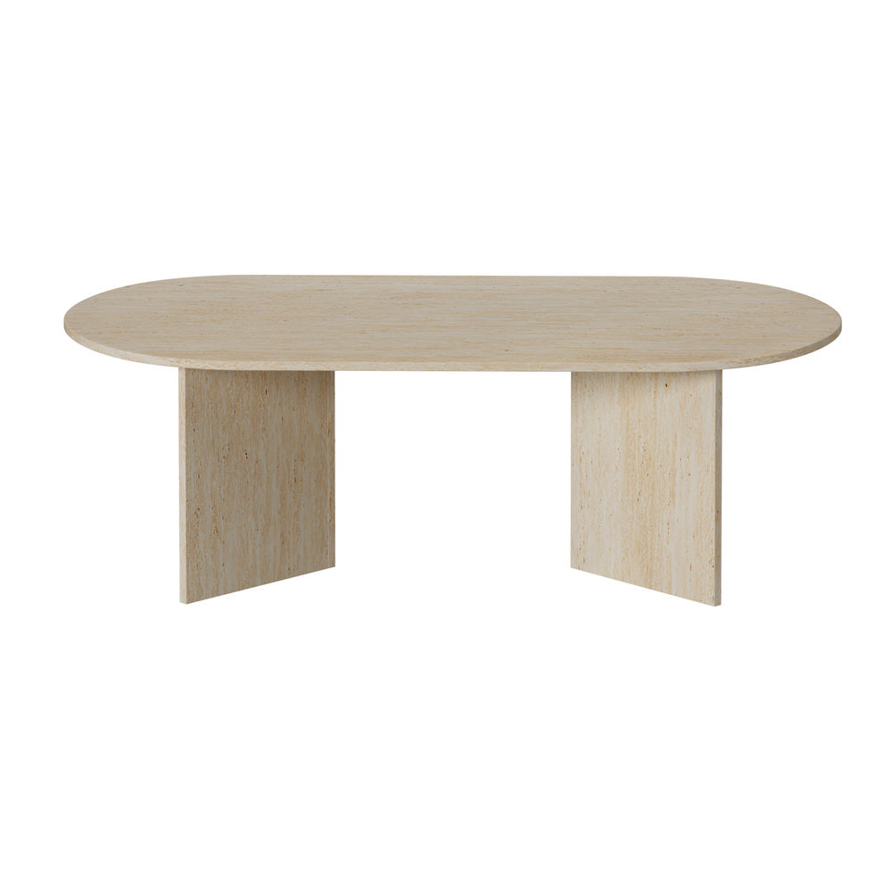 Oval Coffee Table Timber Beige 110cm | Simpledeals