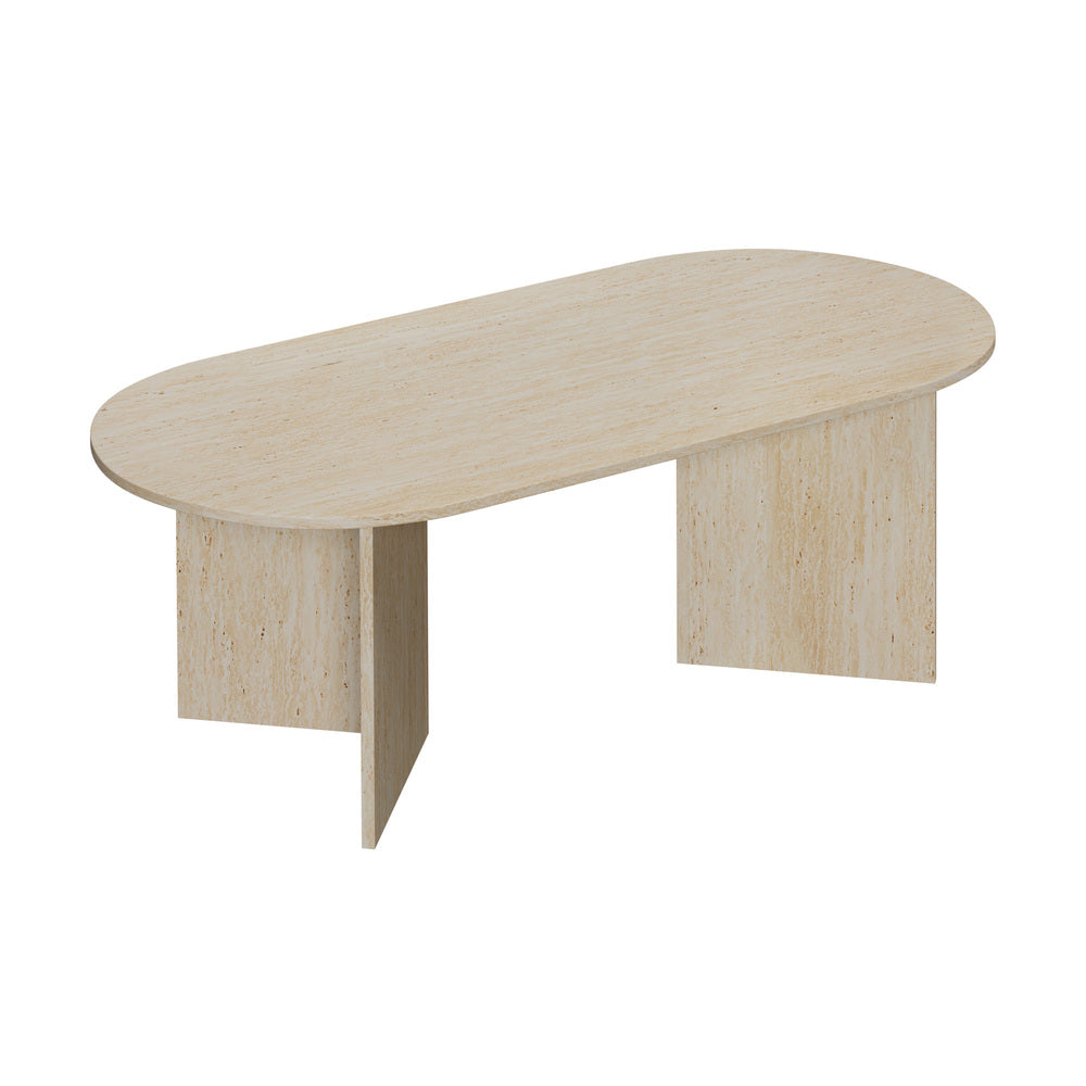 Oval Coffee Table Timber Beige 110cm | Simpledeals