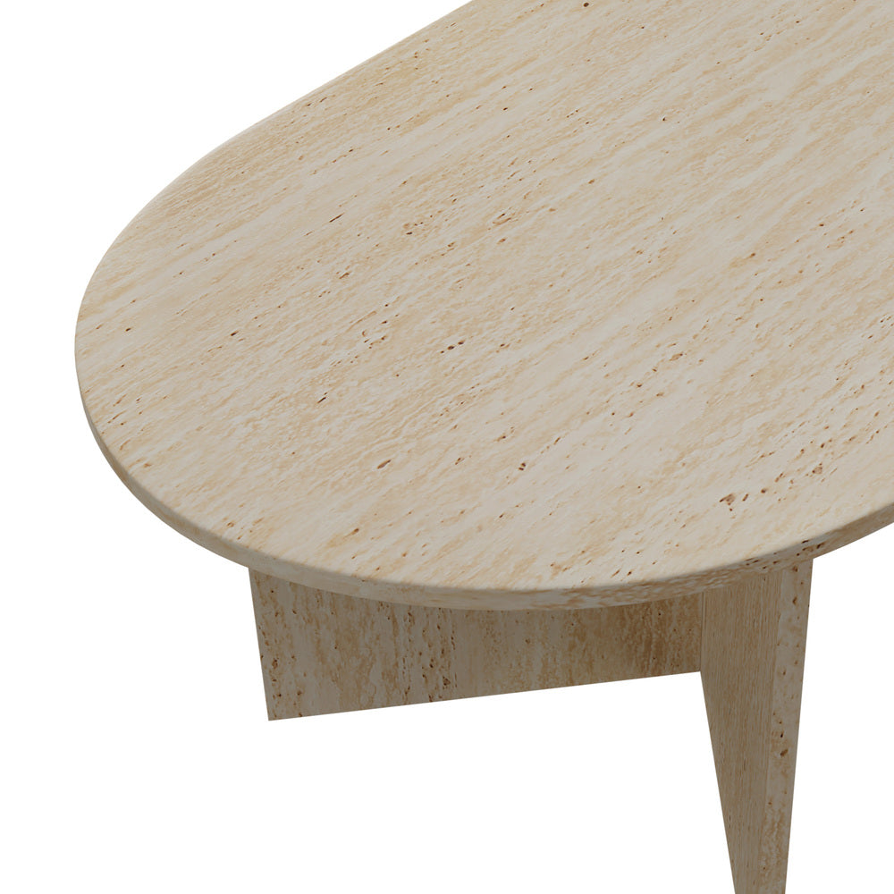 Oval Coffee Table Timber Beige 110cm | Simpledeals