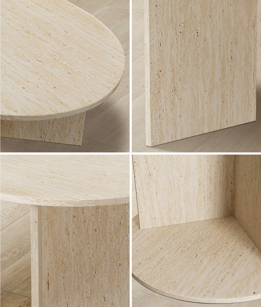 Oval Coffee Table Timber Beige 110cm | Simpledeals