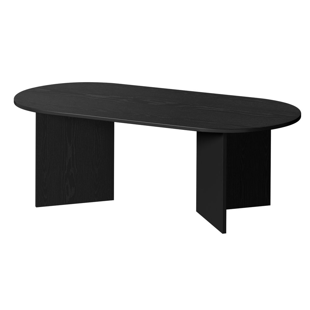 Oval Coffee Table Black Timber V-Legs | Simpledeals
