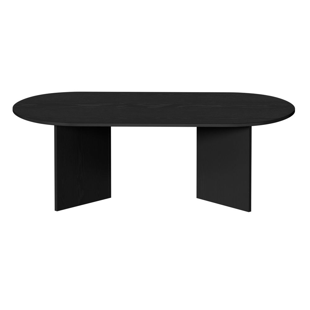 Oval Coffee Table Black Timber V-Legs | Simpledeals