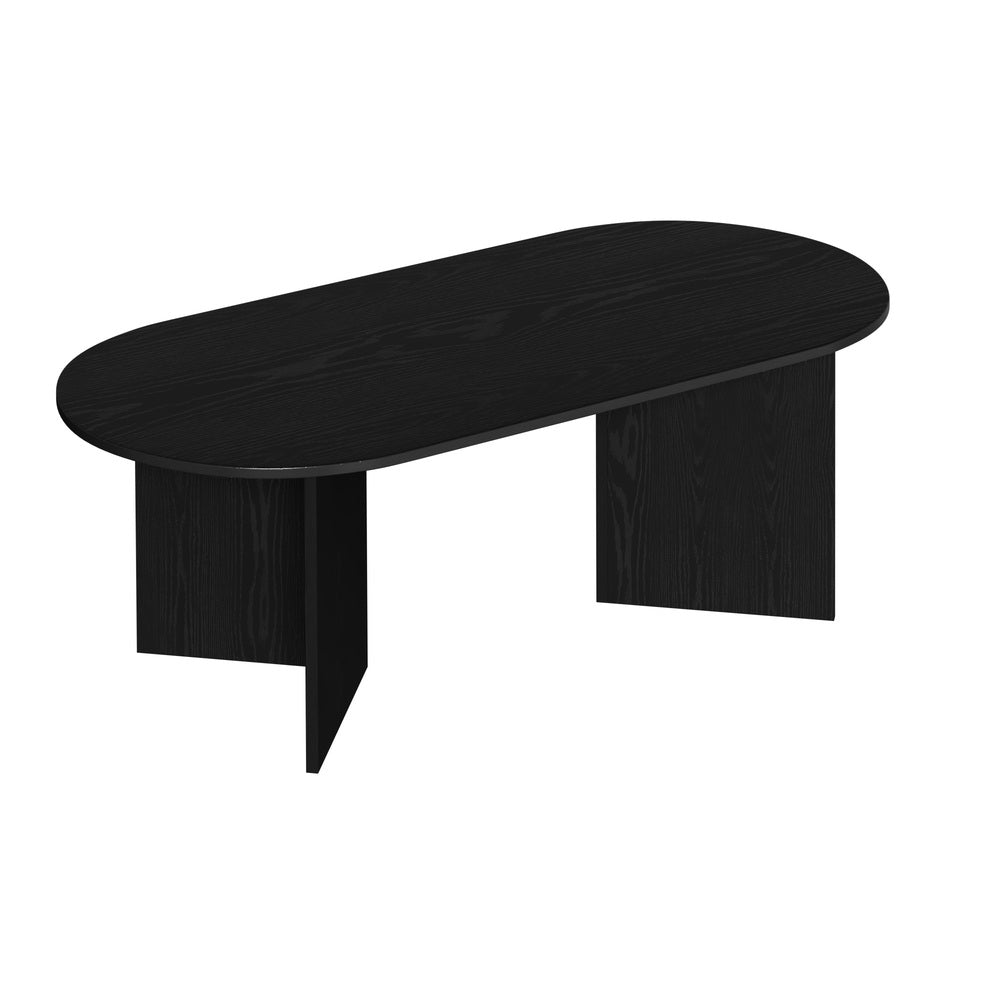 Oval Coffee Table Black Timber V-Legs | Simpledeals