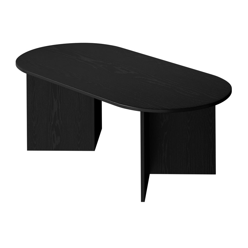 Oval Coffee Table Black Timber V-Legs | Simpledeals