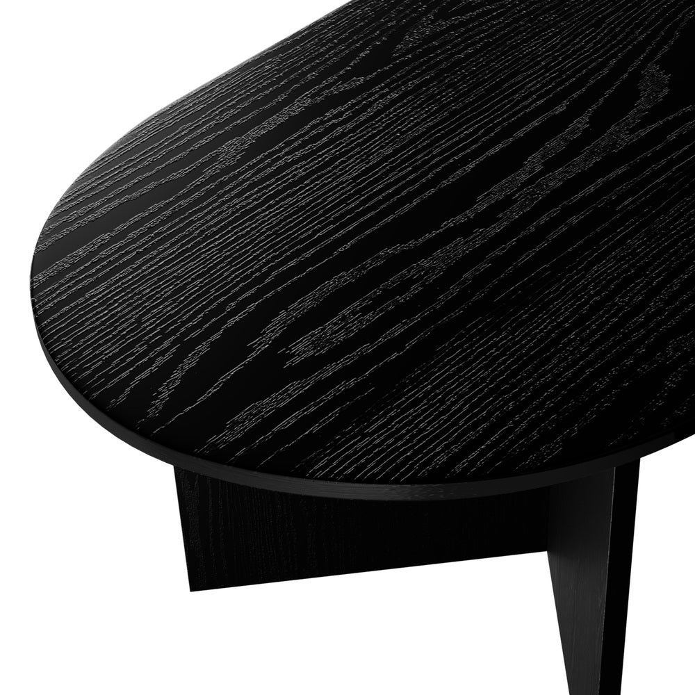 Oval Coffee Table Black Timber V-Legs | Simpledeals