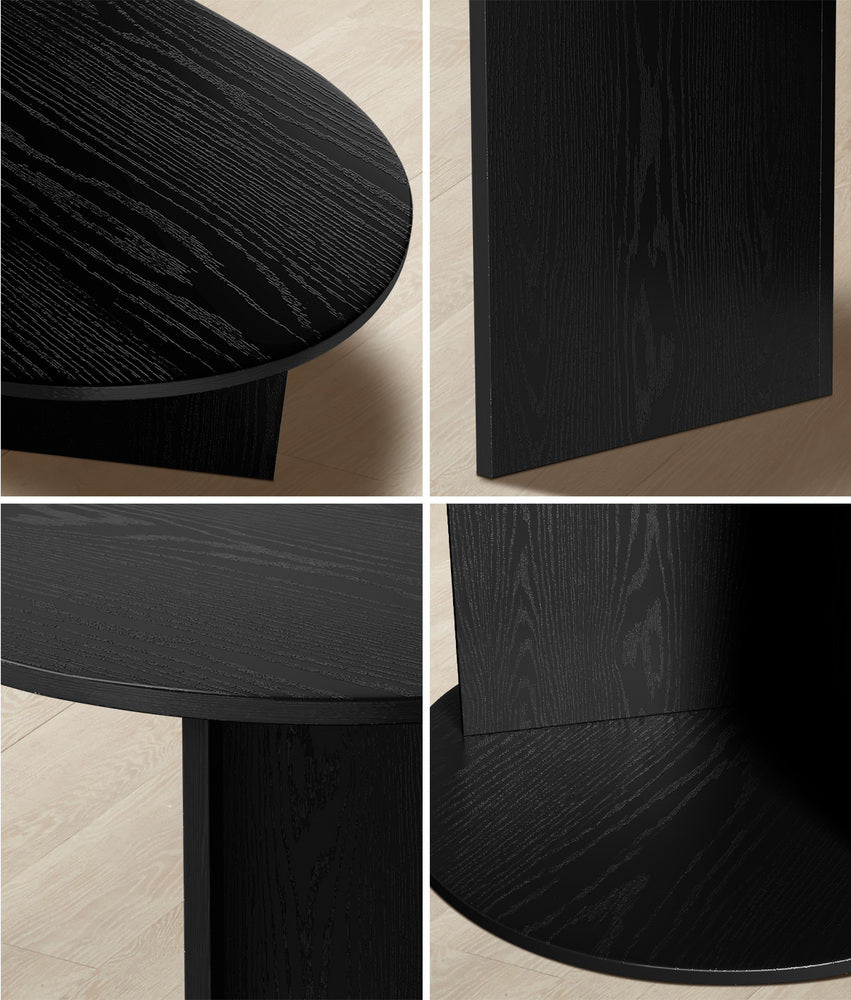 Oval Coffee Table Black Timber V-Legs | Simpledeals