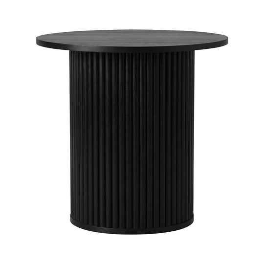 Round Black Wood Coffee Side Table