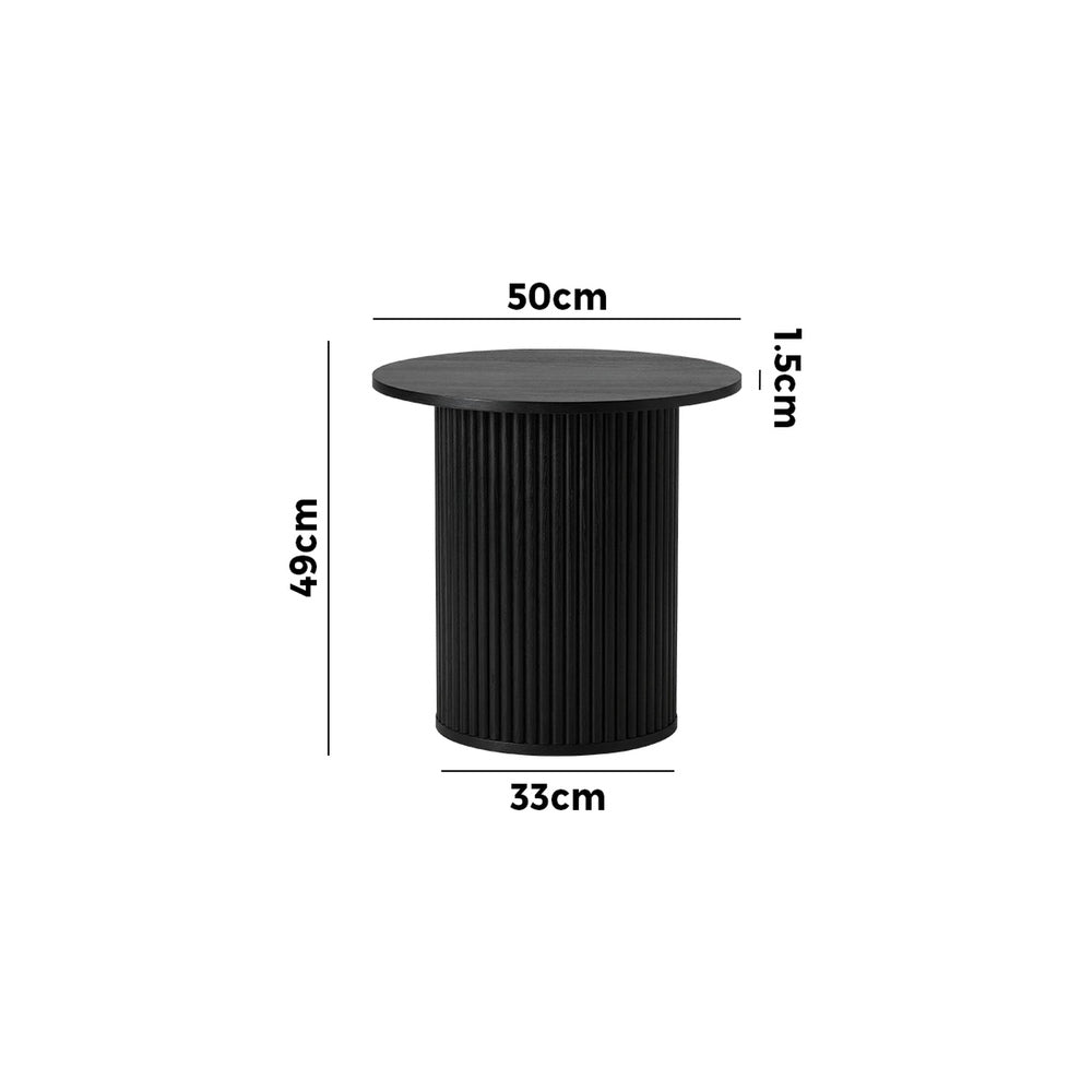 Round Black Wood Coffee Side Table | Simpledeals