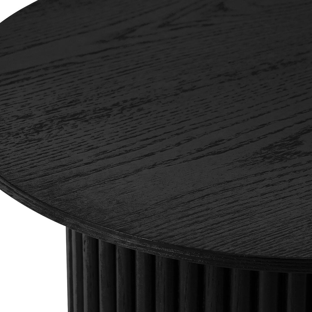 Round Black Wood Coffee Side Table | Simpledeals