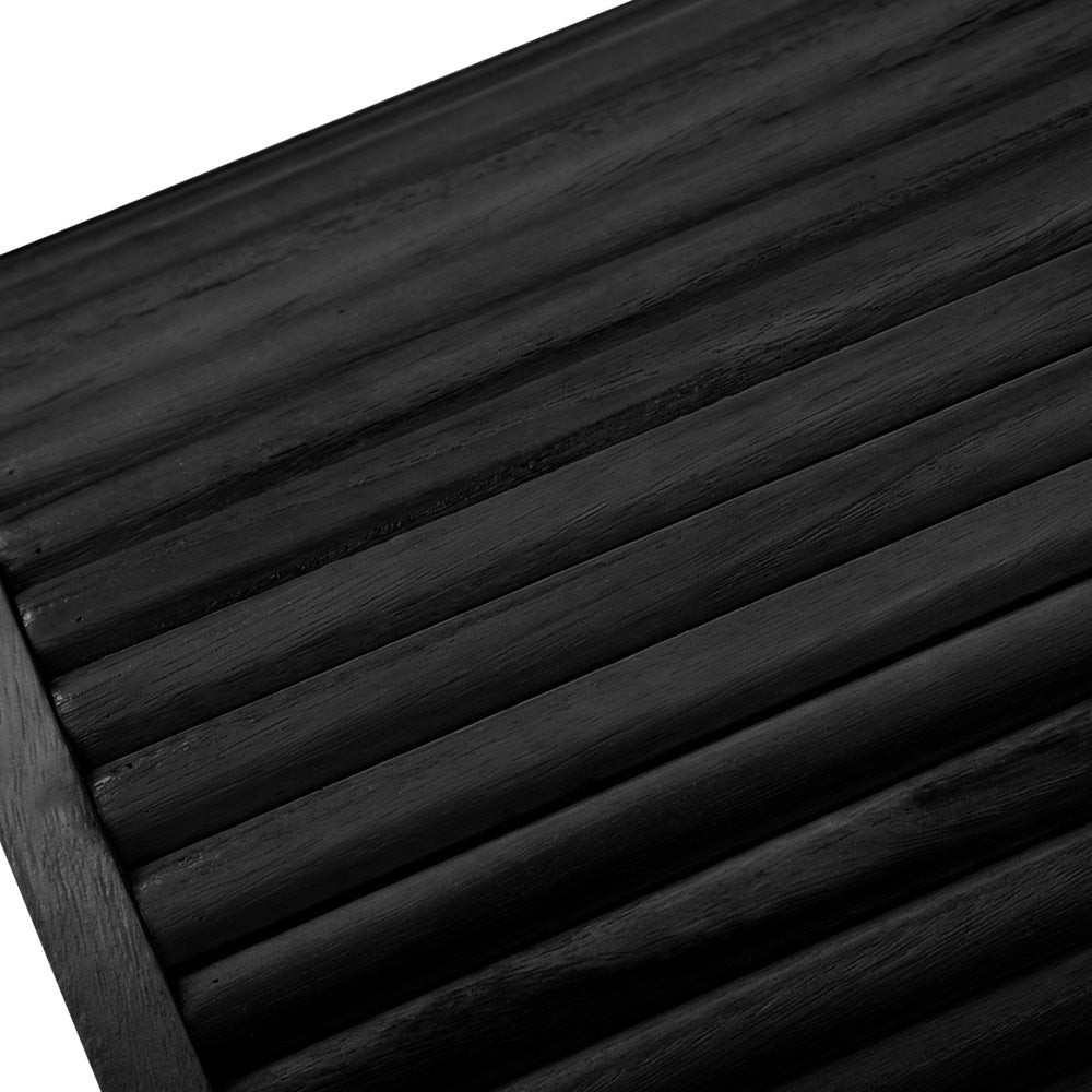 Round Black Wood Coffee Side Table | Simpledeals