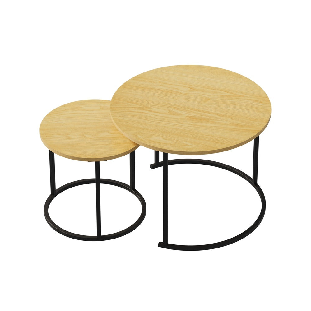 Natural coffee table 60x60x45cm, side view