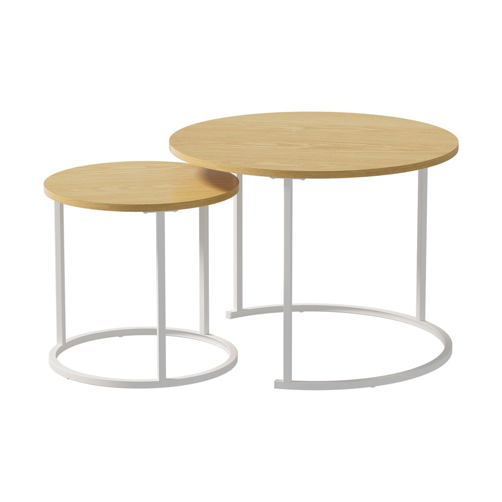 Round Nesting Coffee Table Set 60x60x45cm