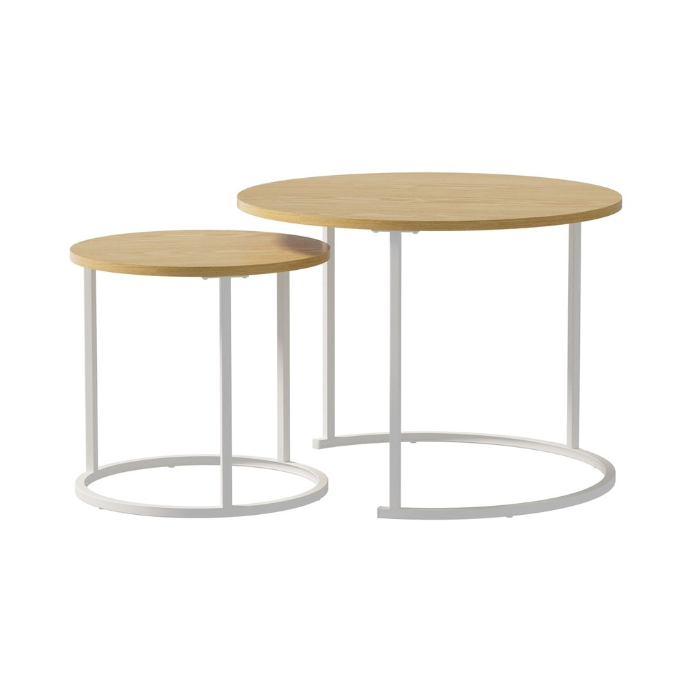 Round Nesting Coffee Table Set 60x60x45cm