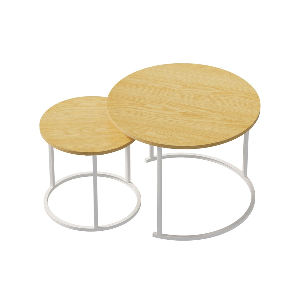 Round Nesting Coffee Table Set 60x60x45cm