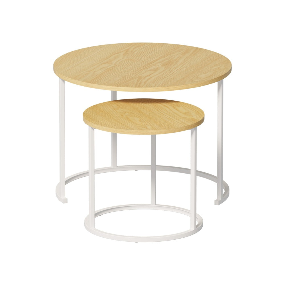 Round Nesting Coffee Table Set 60x60x45cm