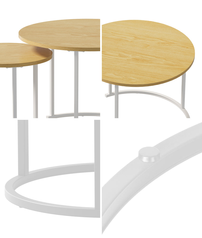 Round Nesting Coffee Table Set 60x60x45cm