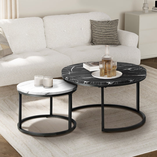 Nesting Coffee Table Round Marble