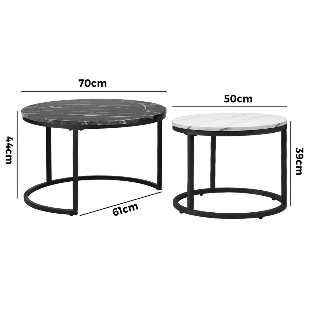 Nesting Coffee Table Round Marble