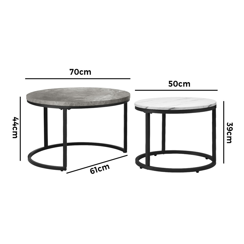 Nesting Coffee Table Round Marble