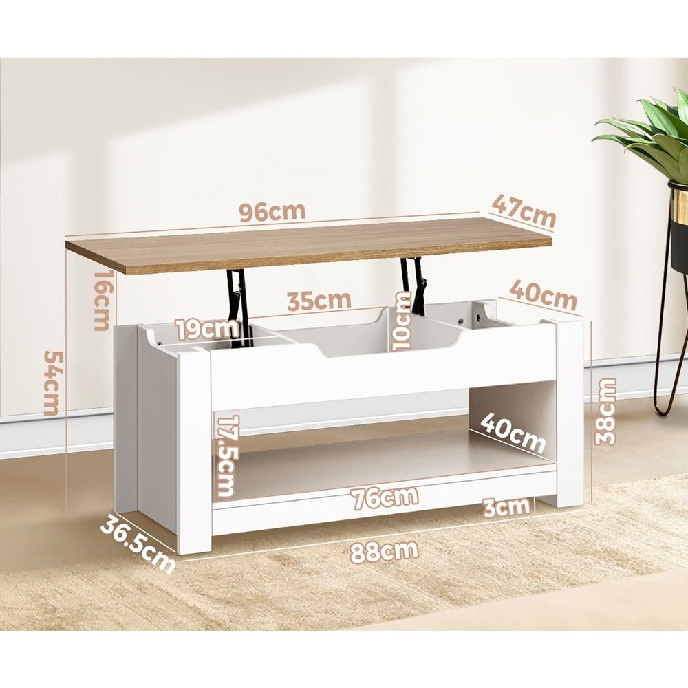Contemporary Elegance of a Lift-Up Coffee Table with Display Shelf