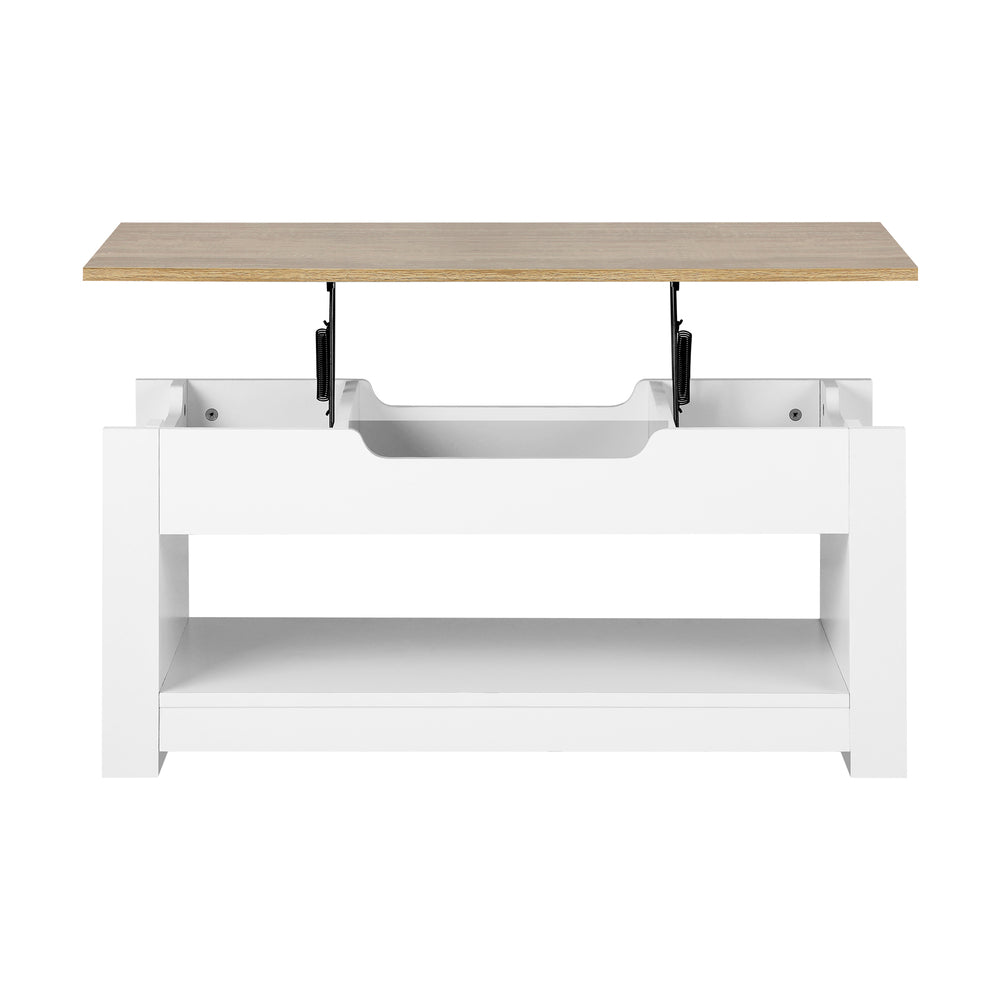 Contemporary Elegance of a Lift-Up Coffee Table with Display Shelf