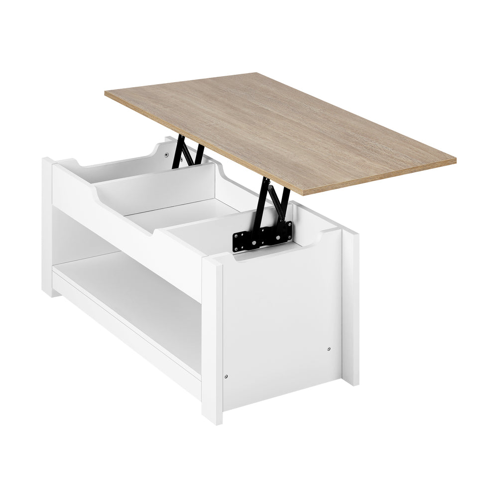 Contemporary Elegance of a Lift-Up Coffee Table with Display Shelf