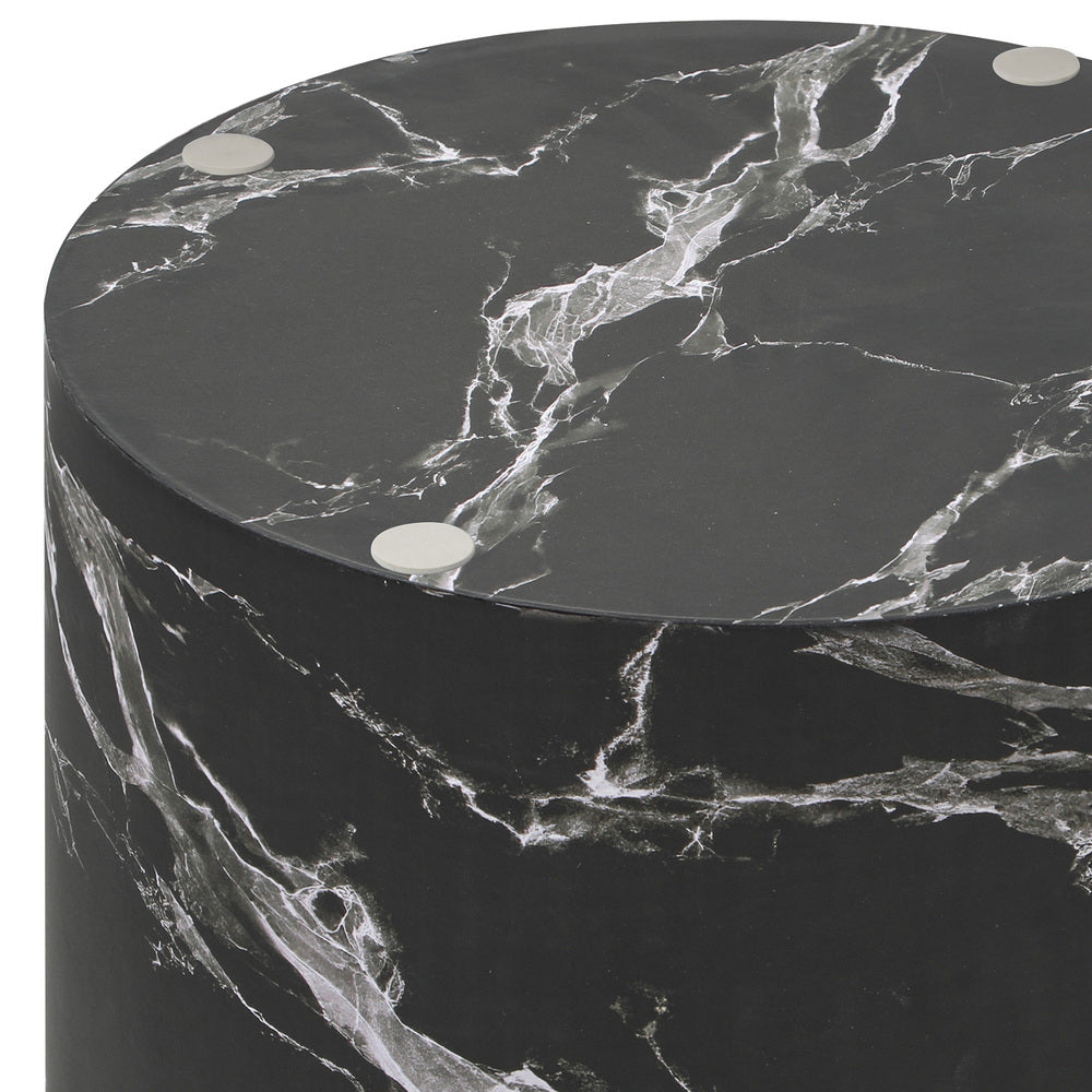Round Coffee Table Set of 2 Marble Effect