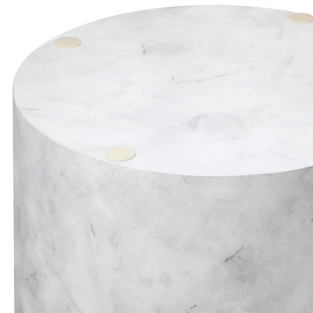 Round Coffee Table Set of 2 Marble Effect